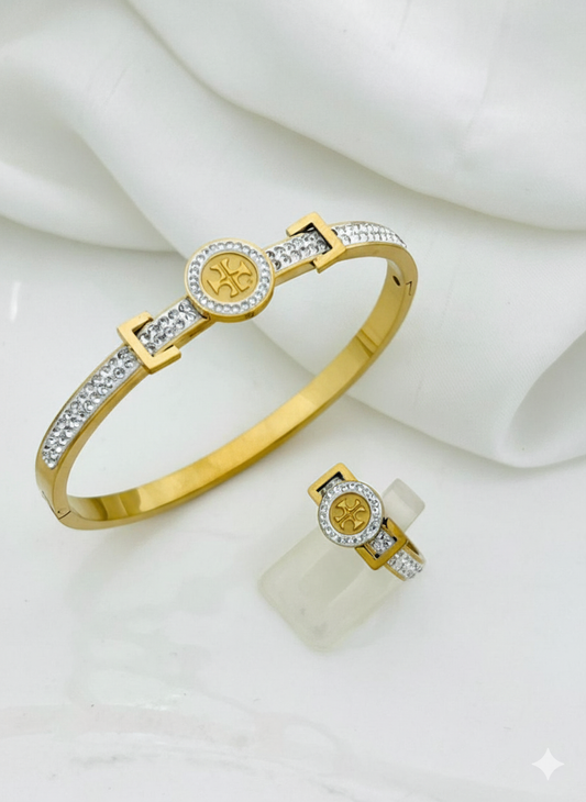 "Emblem & Crystal" Statement Jewelry Set