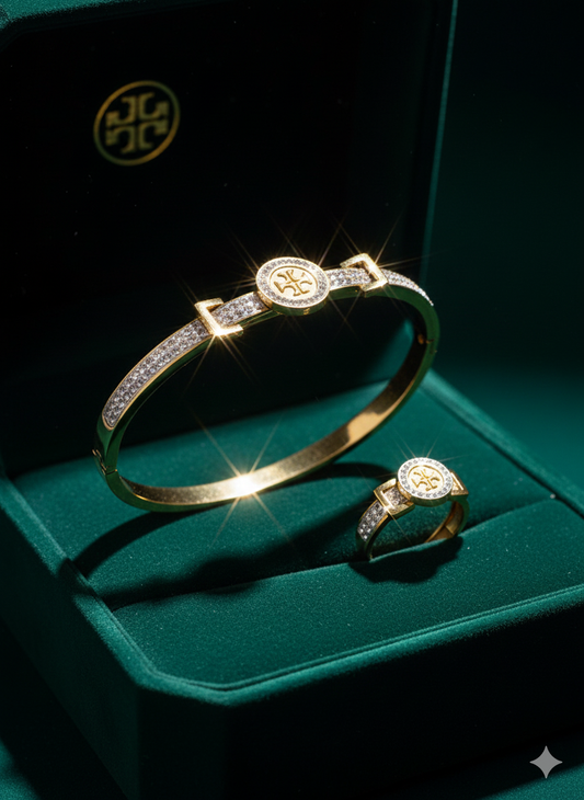 "Emblem & Crystal" Statement Jewelry Set